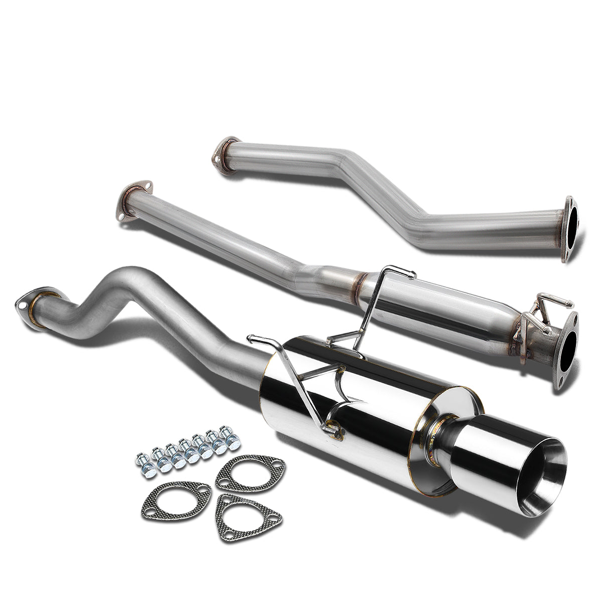 TUBERIA CATBACK CATBACK - 01-05 HONDA CIVIC EX - SINGLE ROLLED TIP - STAINLESS STEEL