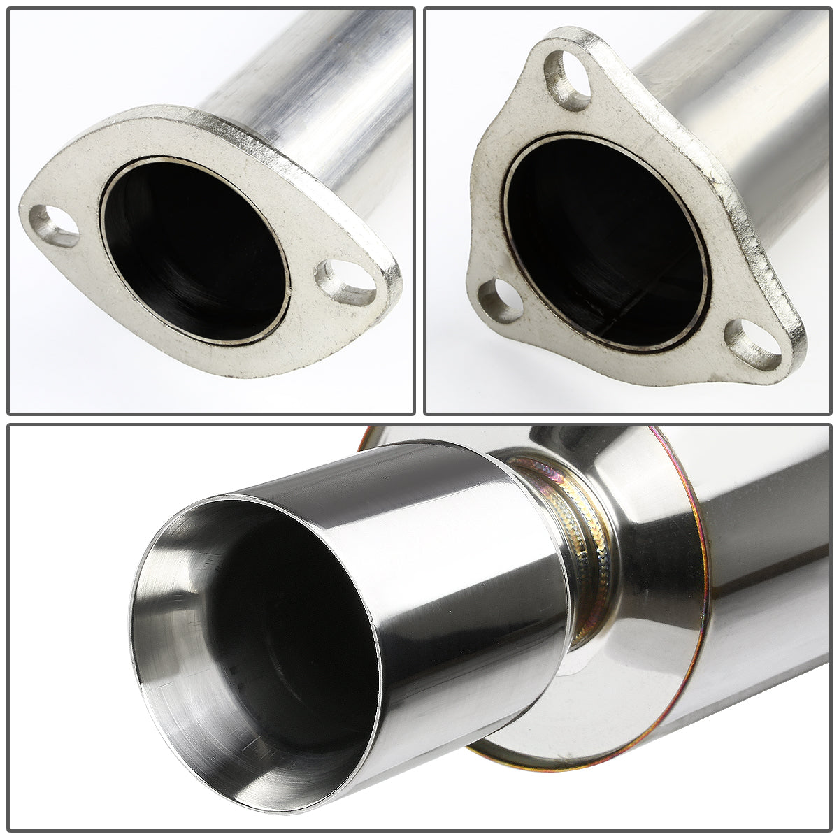 TUBERIA CATBACK CATBACK - 01-05 HONDA CIVIC EX - SINGLE ROLLED TIP - STAINLESS STEEL