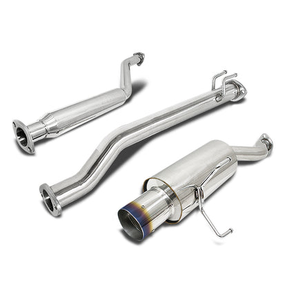 TUBERIA CATBACK CATBACK - 02-05 HONDA CIVC SI - SINGLE BURNT TIP - STAINLESS STEEL