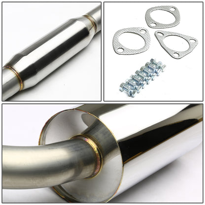 TUBERIA CATBACK CATBACK - 02-05 HONDA CIVC SI - SINGLE ROLLED TIP - STAINLESS STEEL