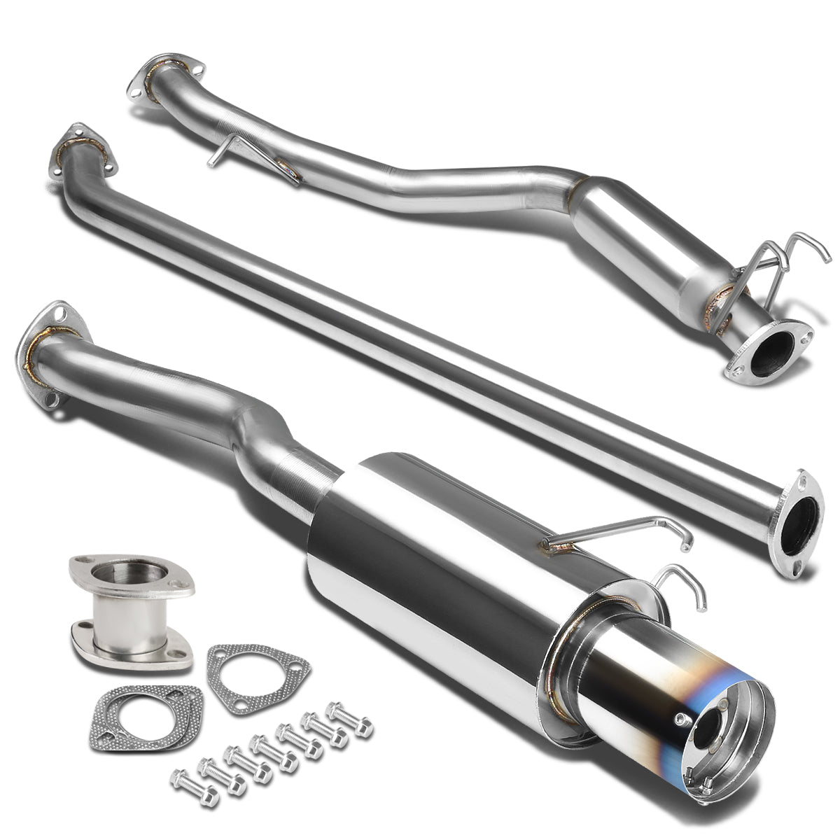 TUBERIA CATBACK CATBACK - 06-08 HONDA CIVIC EX - SINGLE BURNT TIP - STAINLESS STEEL