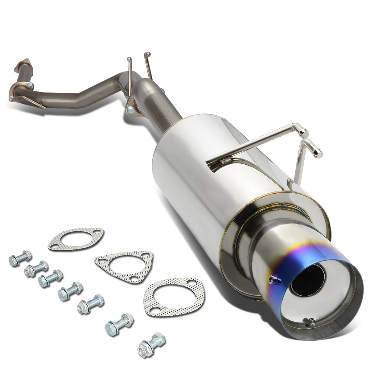 TUBERIA CATBACK CATBACK - 06-08 HONDA CIVIC SI - SINGLE BURNT TIP - STAINLESS STEEL