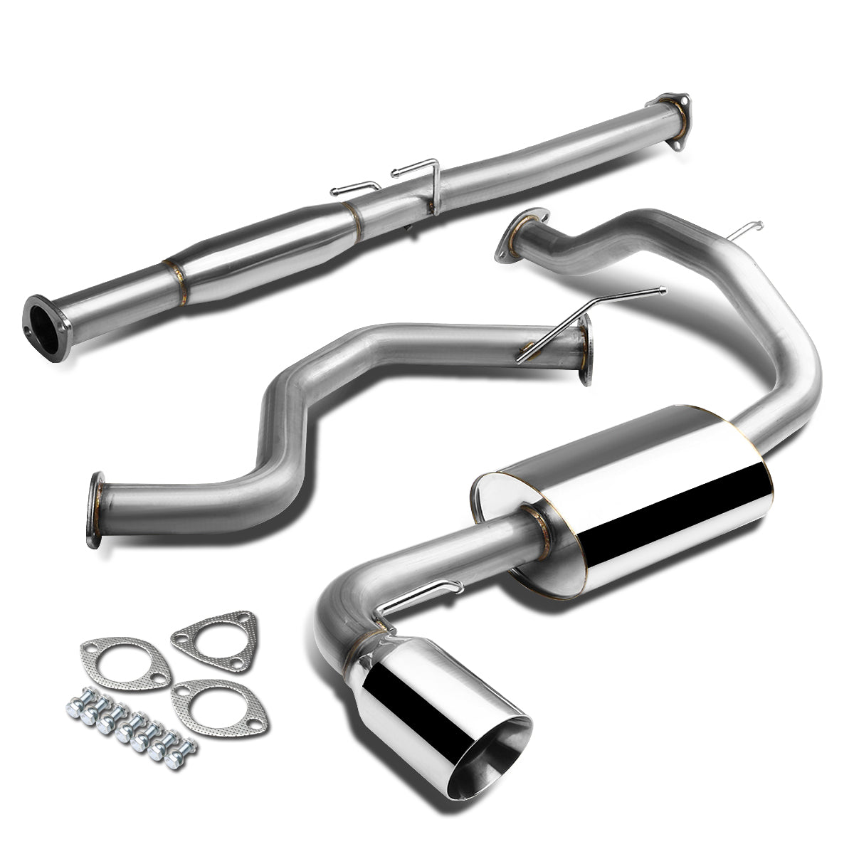 TUBERIA CATBACK CATBACK - 88-91 HONDA CIVIC - SINGLE ROLLED TIP - STAINLESS STEEL