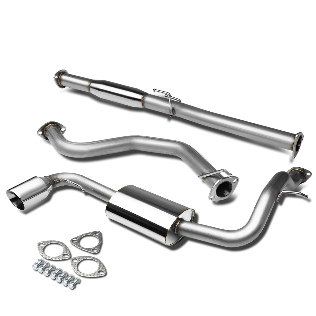 TUBERIA CATBACK CATBACK - 88-91 HONDA CIVIC - SINGLE ROLLED TIP - STAINLESS STEEL