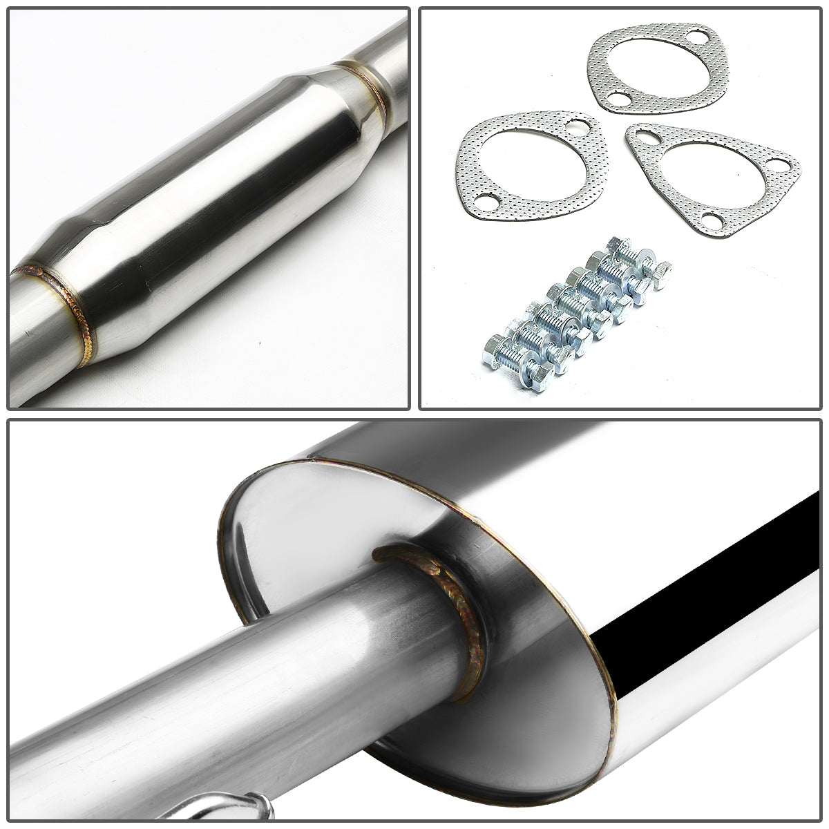 TUBERIA CATBACK CATBACK - 88-91 HONDA CIVIC - SINGLE ROLLED TIP - STAINLESS STEEL