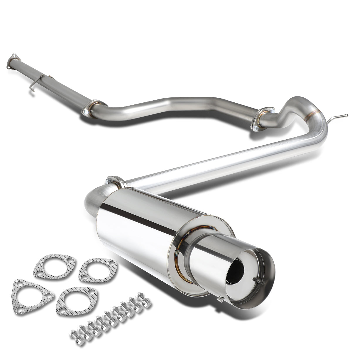 TUBERIA CATBACK CATBACK - 88-91 HONDA CIVIC 4-DOOR - SINGLE TIP - STAINLESS STEEL