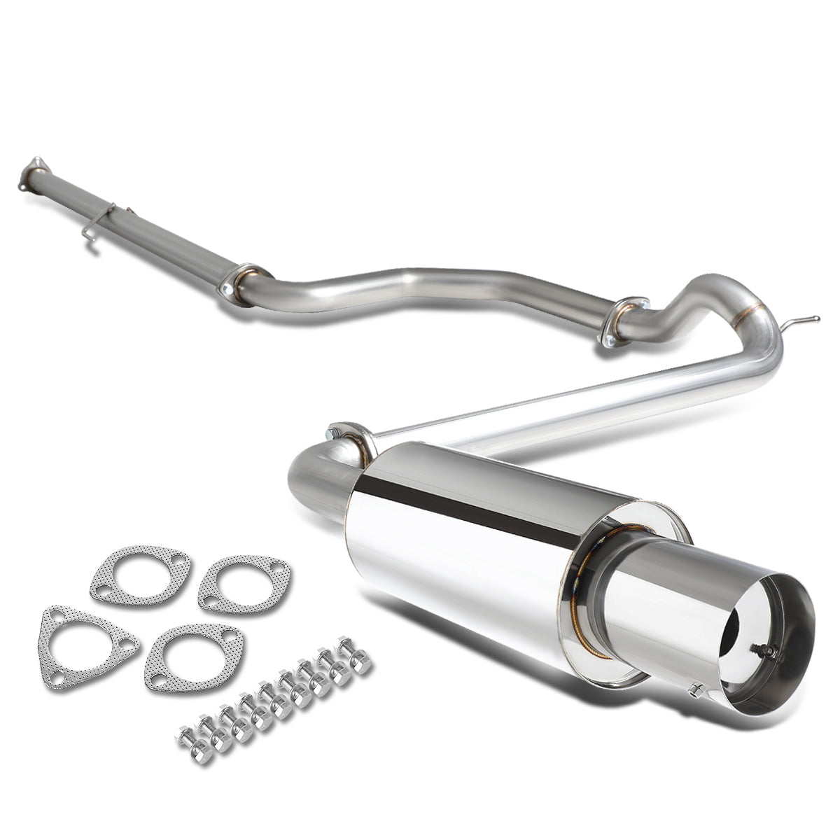 TUBERIA CATBACK CATBACK - 88-91 HONDA CIVIC 4-DOOR - SINGLE TIP - STAINLESS STEEL