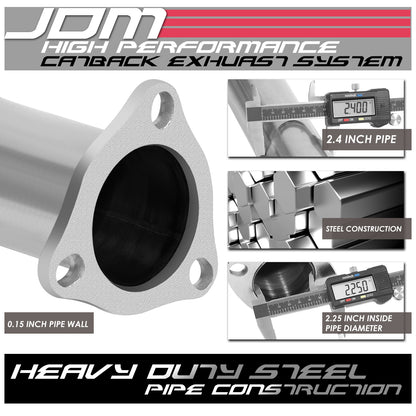 TUBERIA CATBACK CATBACK - 92-95 HONDA CIVIC EX/DX/LX / 96-00 HONDA CIVIC EX/GX/SI - 2/4DR ONLY - SINGLE TIP - STAINLESS STEEL