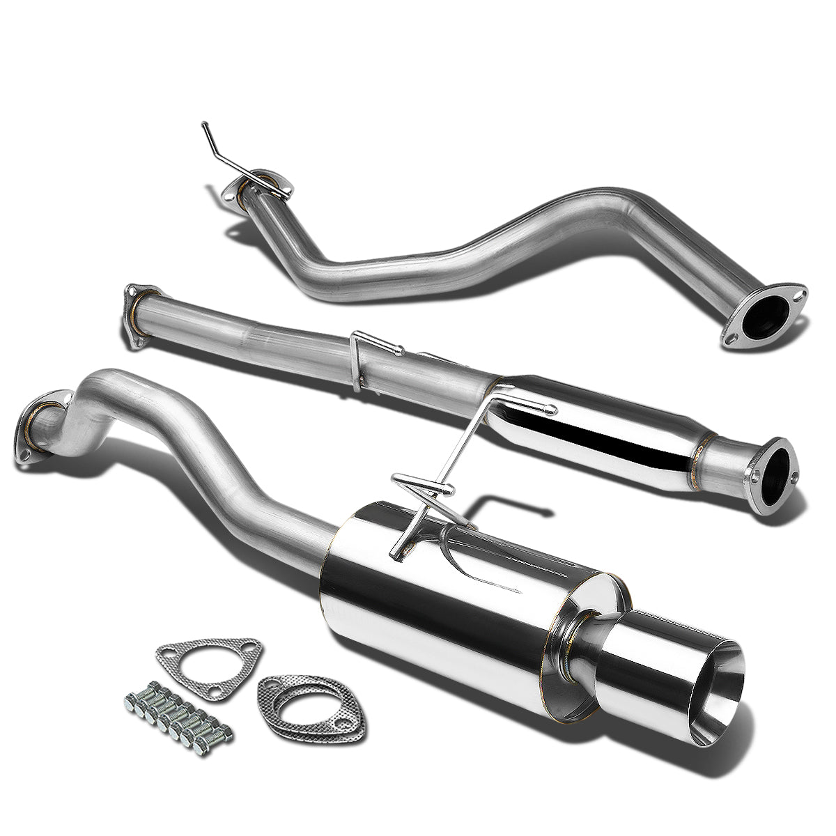 TUBERIA CATBACK CATBACK - 92-00 HONDA CIVIC 2/4-DOOR - SINGLE ROLLED TIP - STAINLESS STEEL