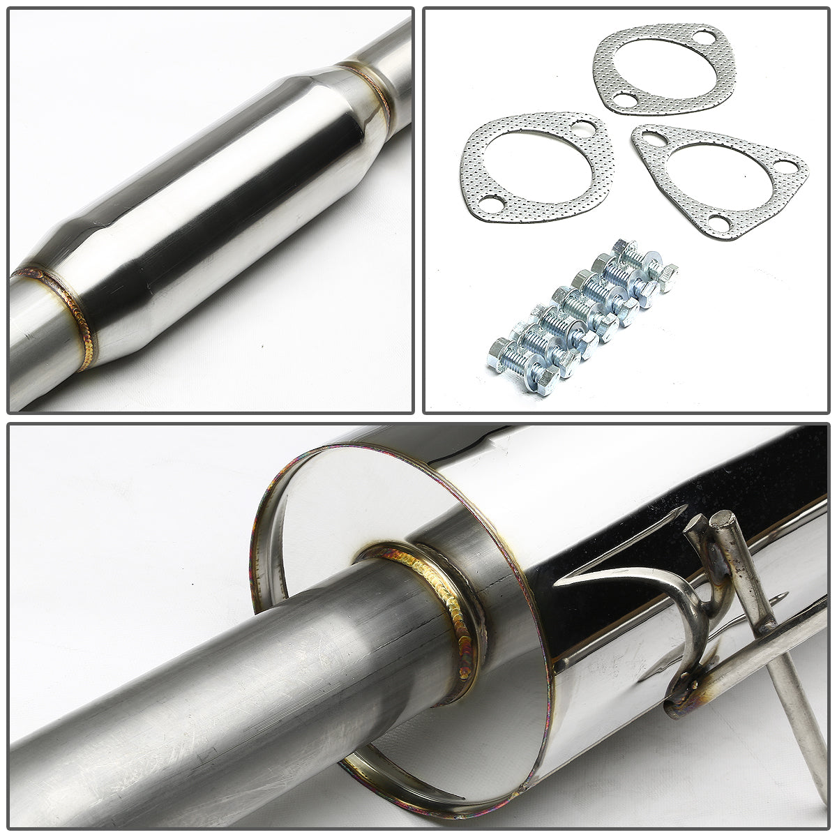 TUBERIA CATBACK CATBACK - 92-00 HONDA CIVIC 2/4-DOOR - SINGLE ROLLED TIP - STAINLESS STEEL