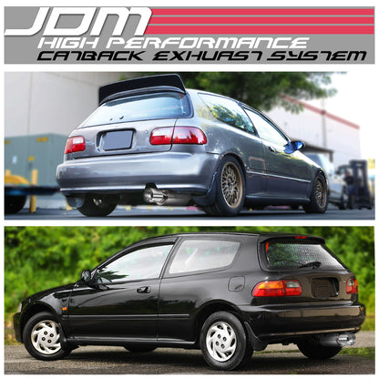 TUBERIA CATBACK CATBACK - 92-95 HONDA CIVIC 3-DOOR - SINGLE TIP - STAINLESS STEEL