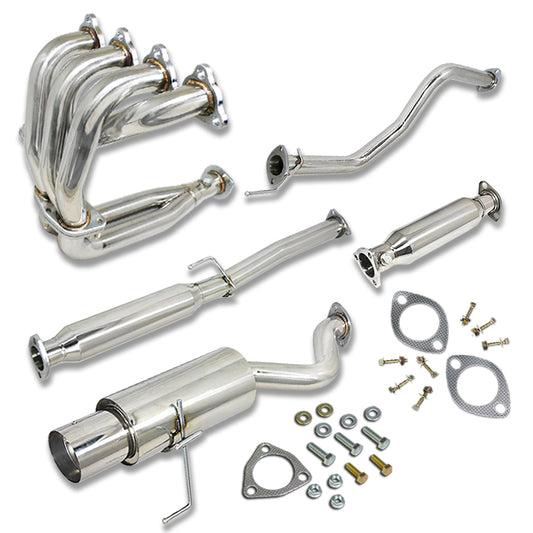 TUBERIA CATBACK CATBACK - 92-95 HONDA CIVIC 3-DOOR - COMBO - SINGLE TIP - STAINLESS STEEL