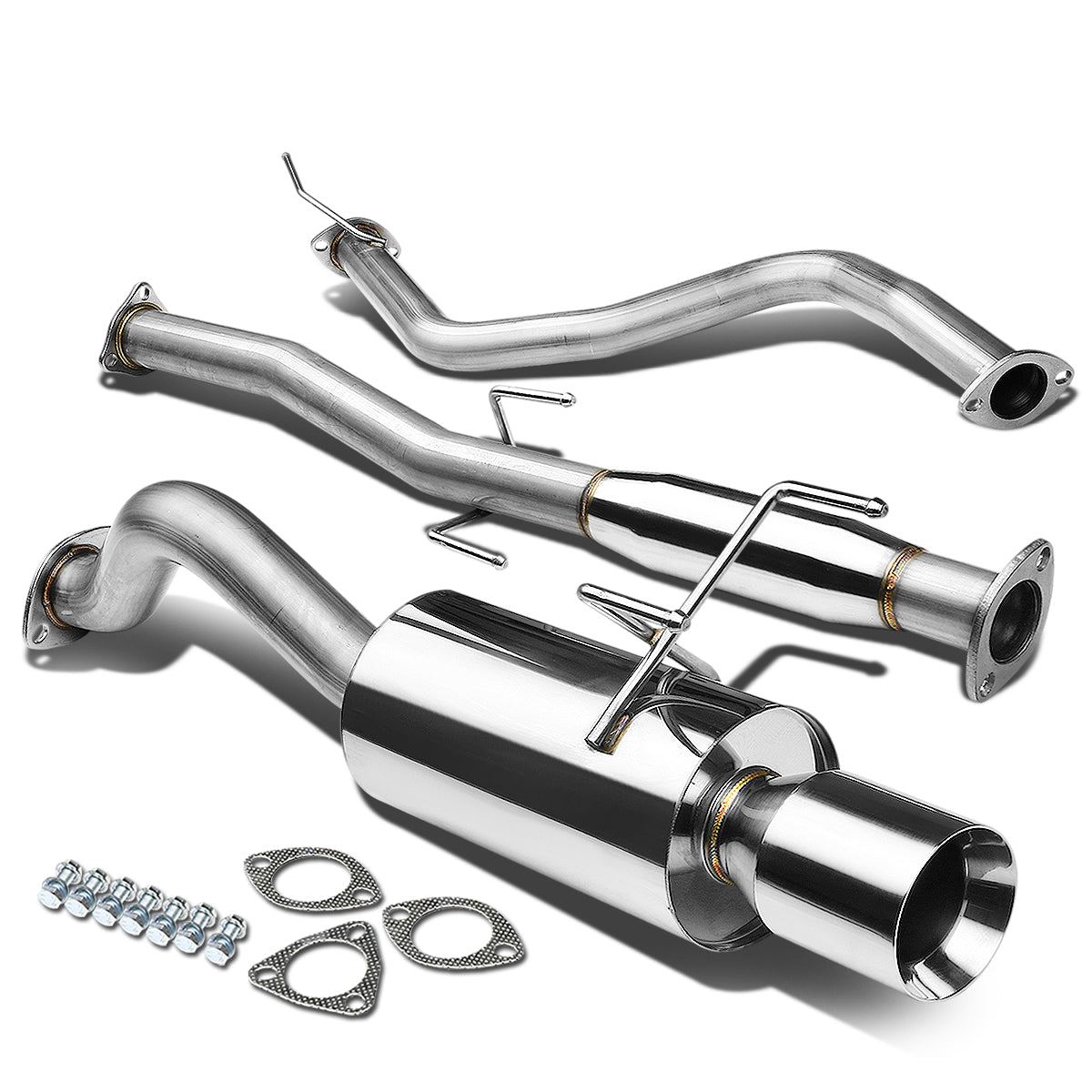 TUBERIA CATBACK CATBACK - 96-00 HONDA CIVIC 3-DOOR - SINGLE ROLLED TIP - STAINLESS STEEL