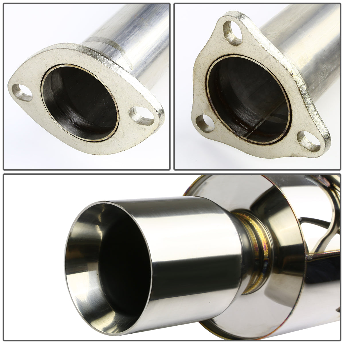 TUBERIA CATBACK CATBACK - 96-00 HONDA CIVIC 3-DOOR - SINGLE ROLLED TIP - STAINLESS STEEL