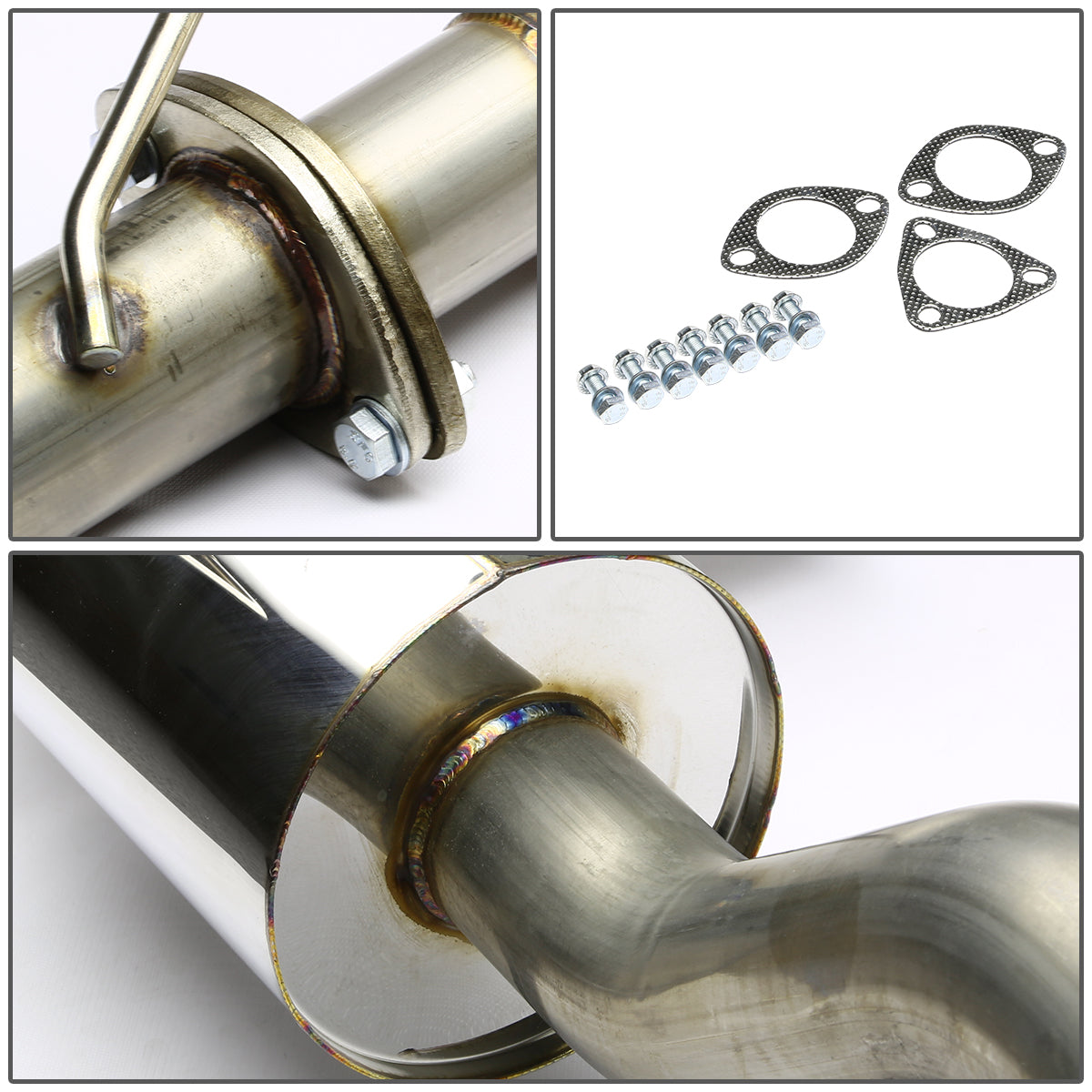 TUBERIA CATBACK CATBACK - 96-00 HONDA CIVIC 3-DOOR - SINGLE ROLLED TIP - STAINLESS STEEL