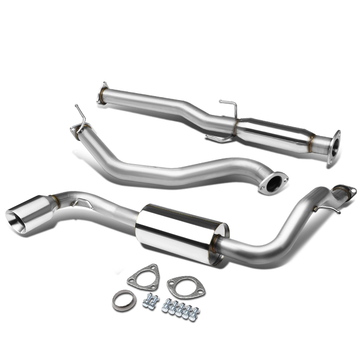 TUBERIA CATBACK CATBACK - 88-91 HONDA CRX- SINGLE ROLLED TIP - STAINLESS STEEL
