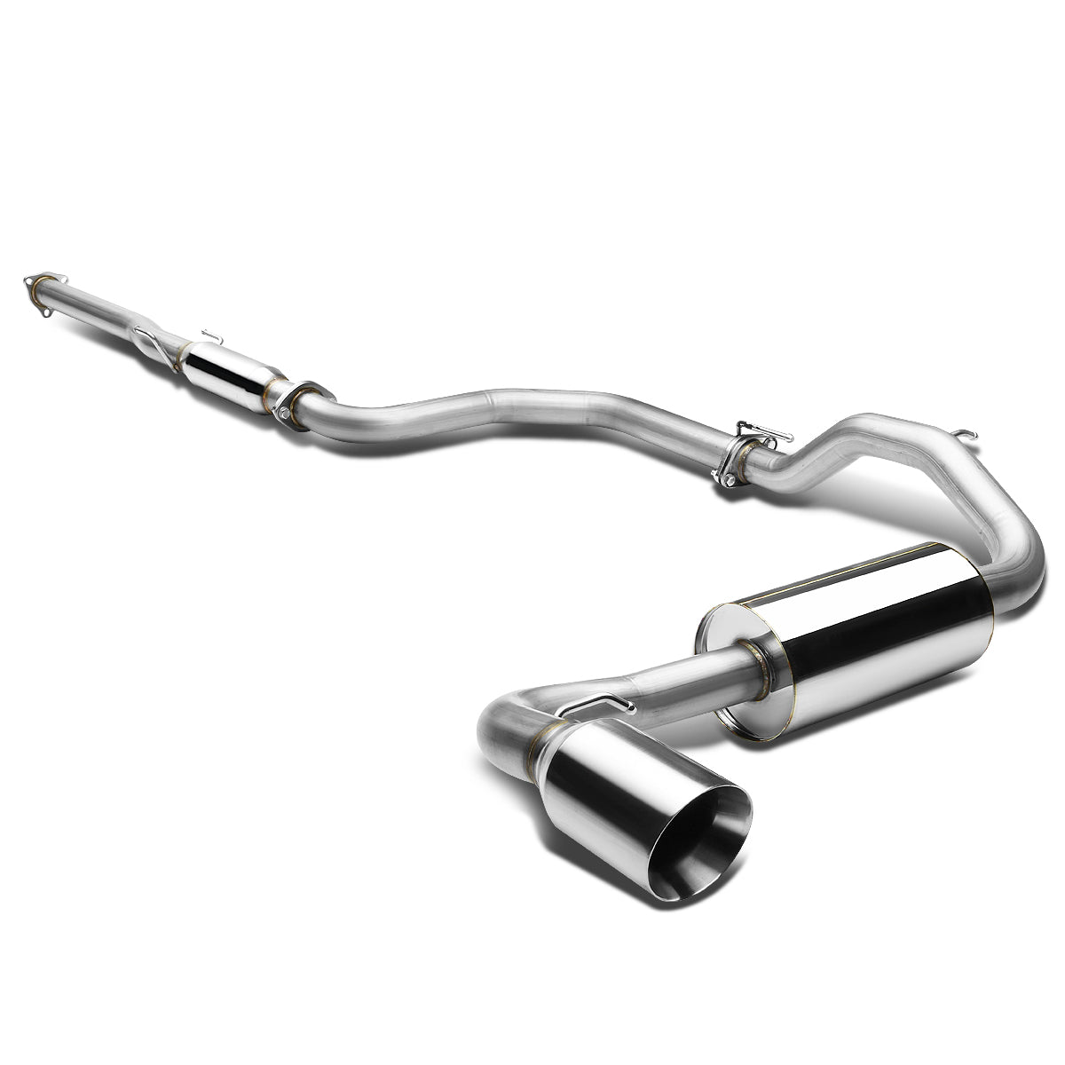 TUBERIA CATBACK CATBACK - 88-91 HONDA CRX- SINGLE ROLLED TIP - STAINLESS STEEL