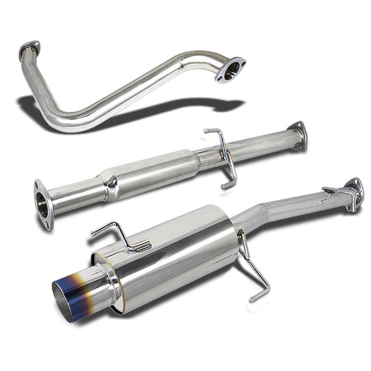 TUBERIA CATBACK CATBACK - 92-96 HONDA PRELUDE - SINGLE BURNT TIP - STAINLESS STEEL