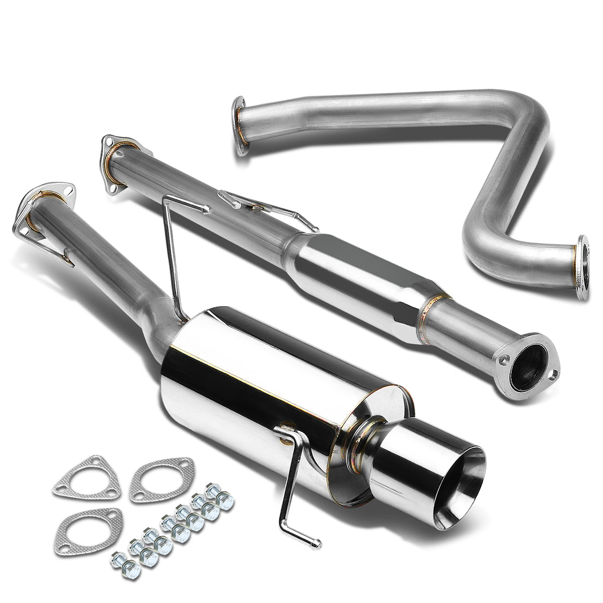 TUBERIA CATBACK CATBACK - 92-96 HONDA PRELUDE - SINGLE ROLLED TIP - STAINLESS STEEL
