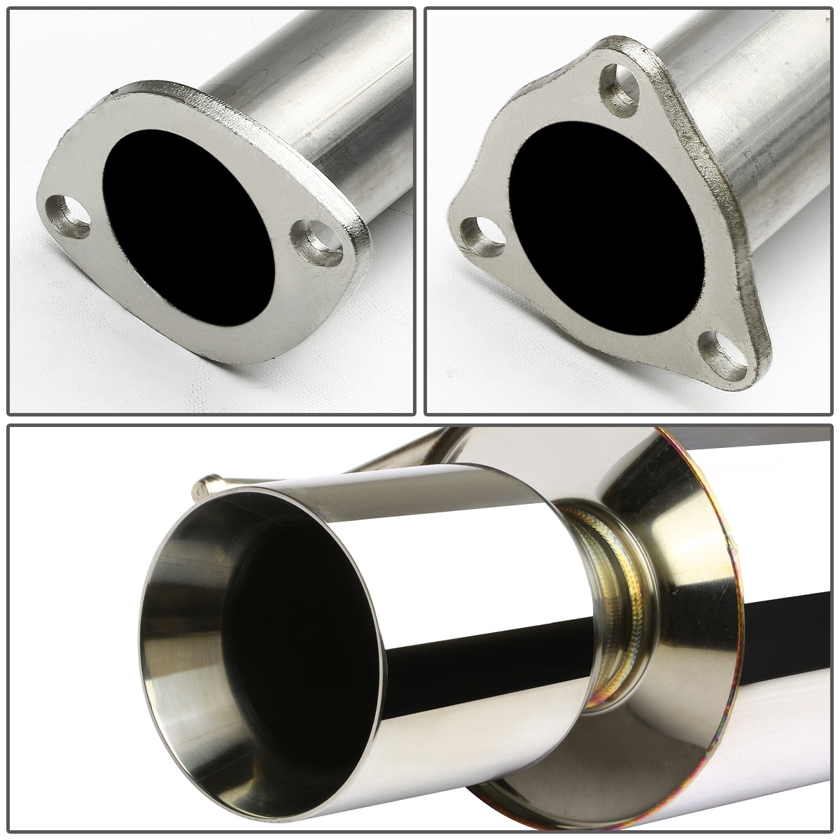 TUBERIA CATBACK CATBACK - 92-96 HONDA PRELUDE - SINGLE ROLLED TIP - STAINLESS STEEL