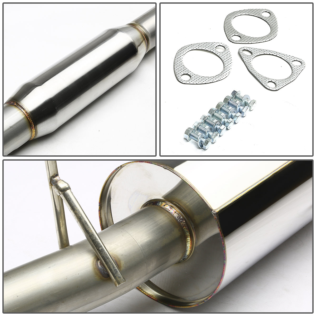 TUBERIA CATBACK CATBACK - 92-96 HONDA PRELUDE - SINGLE ROLLED TIP - STAINLESS STEEL