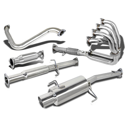 TUBERIA CATBACK CATBACK - 92-96 HONDA PRELUDE H22 - COMBO - SINGLE TIP - STAINLESS STEEL