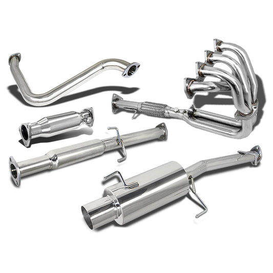 TUBERIA CATBACK CATBACK - 92-96 HONDA PRELUDE H22 - COMBO - SINGLE TIP - STAINLESS STEEL