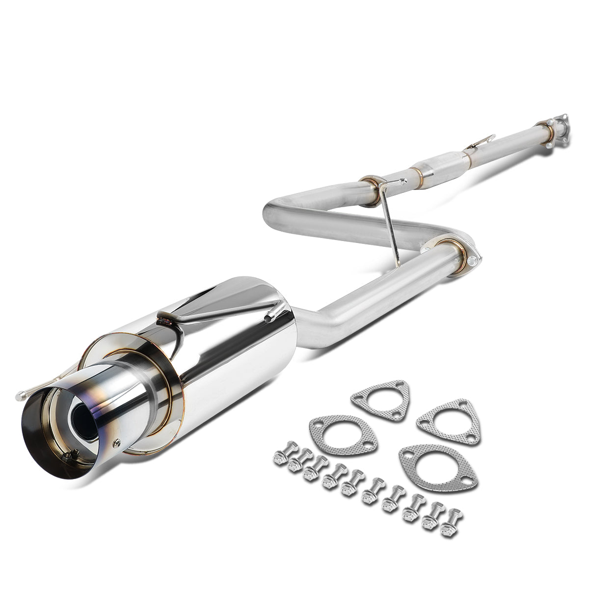 TUBERIA CATBACK CATBACK - 97-01 HONDA PRELUDE - SINGLE BURNT TIP - STAINLESS STEEL