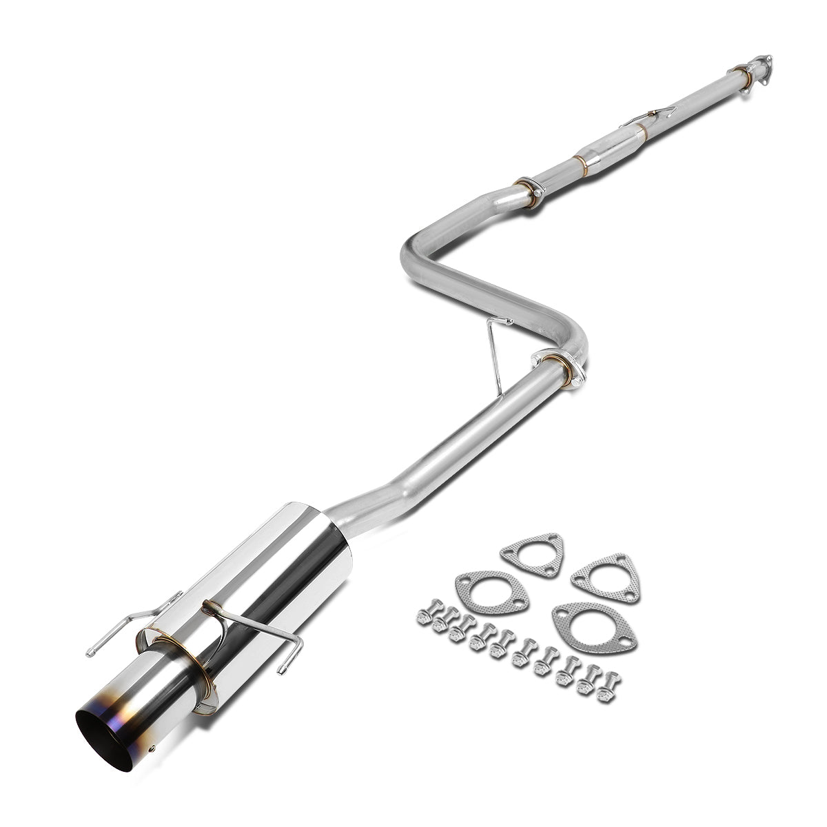 TUBERIA CATBACK CATBACK - 97-01 HONDA PRELUDE - SINGLE BURNT TIP - STAINLESS STEEL