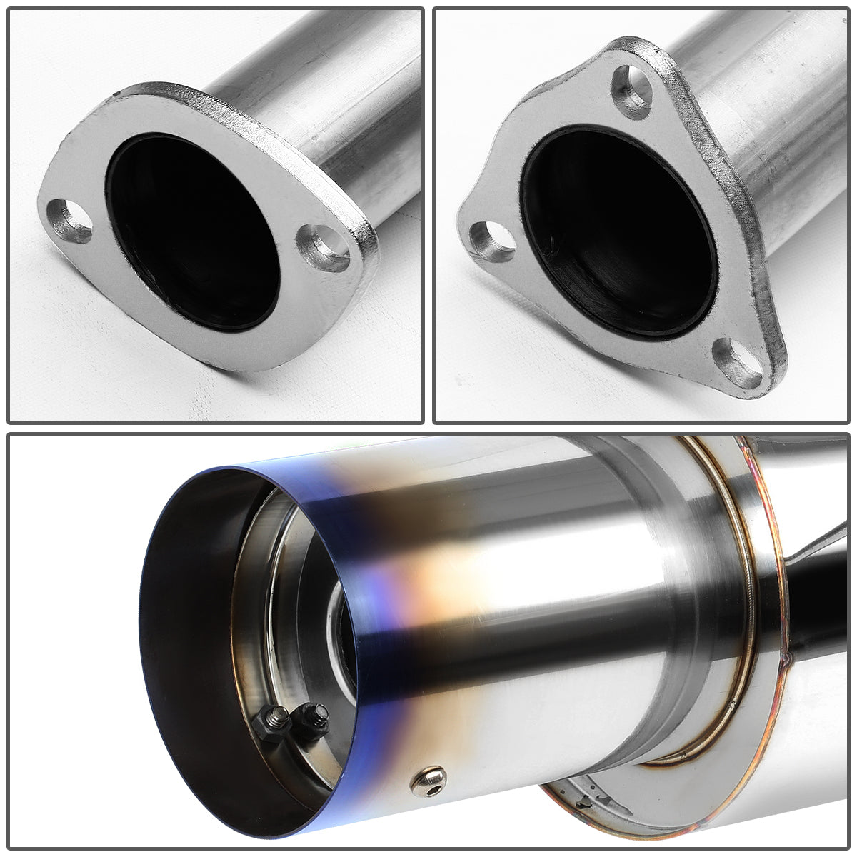 TUBERIA CATBACK CATBACK - 97-01 HONDA PRELUDE - SINGLE BURNT TIP - STAINLESS STEEL