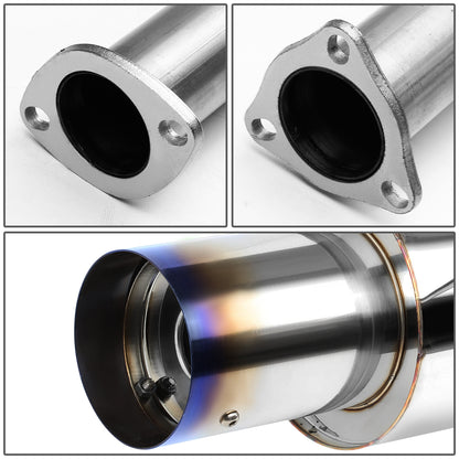 TUBERIA CATBACK CATBACK - 97-01 HONDA PRELUDE - SINGLE BURNT TIP - STAINLESS STEEL