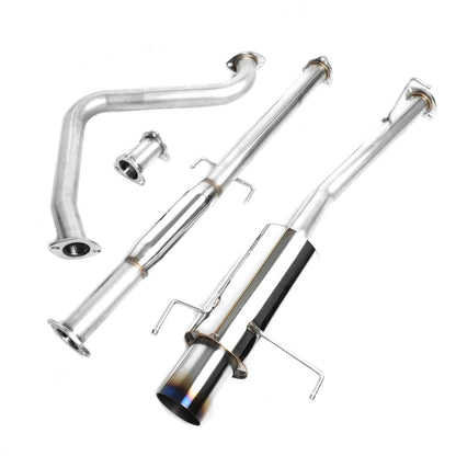 TUBERIA CATBACK CATBACK - 97-01 HONDA PRELUDE - SINGLE BURNT TIP - STAINLESS STEEL