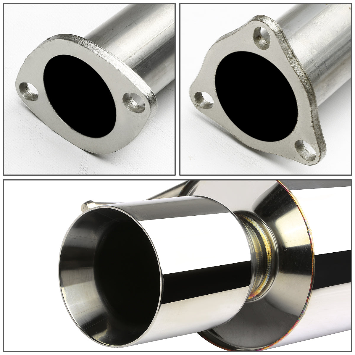 TUBERIA CATBACK CATBACK - 97-01 HONDA PRELUDE - SINGLE ROLLED TIP - STAINLESS STEEL