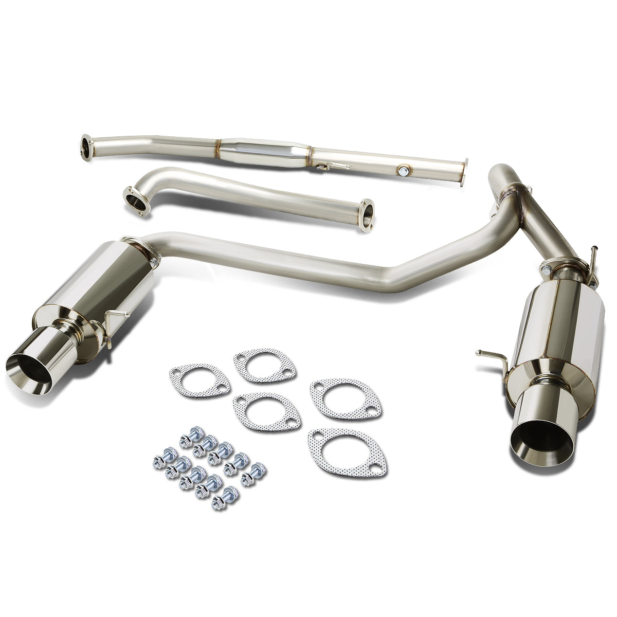 TUBERIA CATBACK CATBACK - 03-08 HYUNDAI TIBURON 2.0L - SINGLE ROLLED TIP - STAINLESS STEEL