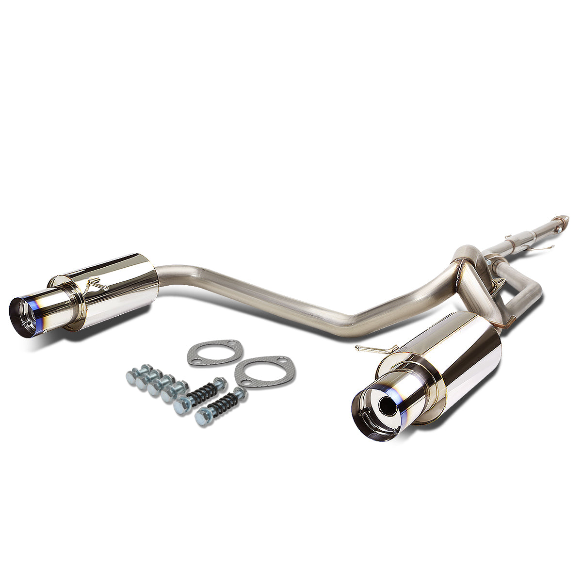 TUBERIA CATBACK CATBACK - 03-06 HYUNDAI TIBURON V6 - DUAL BURNT TIP - STAINLESS STEEL