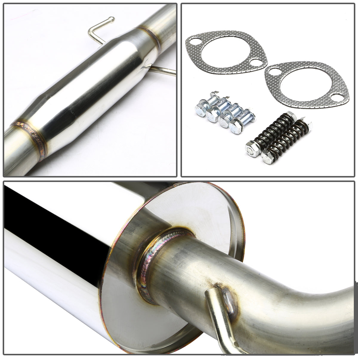 TUBERIA CATBACK CATBACK - 03-06 HYUNDAI TIBURON V6 - DUAL ROLLED TIP - STAINLESS STEEL