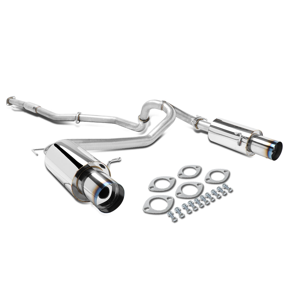 TUBERIA CATBACK CATBACK - 07-08 HYUNDAI TIBURON GT/GTP/SE 2.7 V6 - BURNT TIP - STAINLESS STEEL