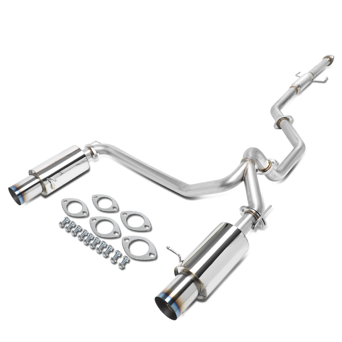 TUBERIA CATBACK CATBACK - 07-08 HYUNDAI TIBURON GT/GTP/SE 2.7 V6 - BURNT TIP - STAINLESS STEEL