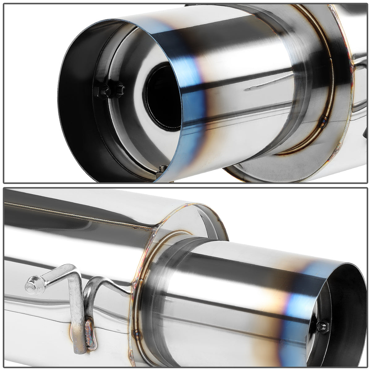 TUBERIA CATBACK CATBACK - 07-08 HYUNDAI TIBURON GT/GTP/SE 2.7 V6 - BURNT TIP - STAINLESS STEEL