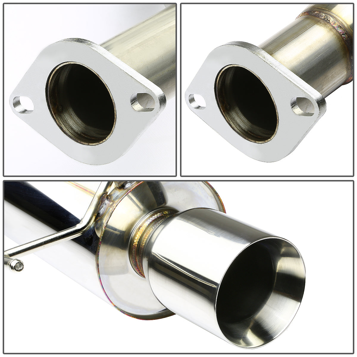 TUBERIA CATBACK CATBACK - 01-05 LEXUS IS300 - SINGLE ROLLED TIP - STAINLESS STEEL