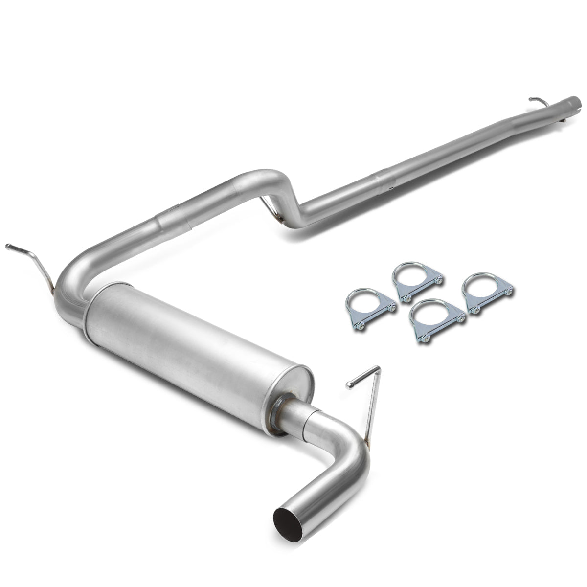 TUBERIA CATBACK CATBACK - 07-11 JEEP WRANGLER 4DR 3.8L - SINGLE TIP - STAINLESS STEEL