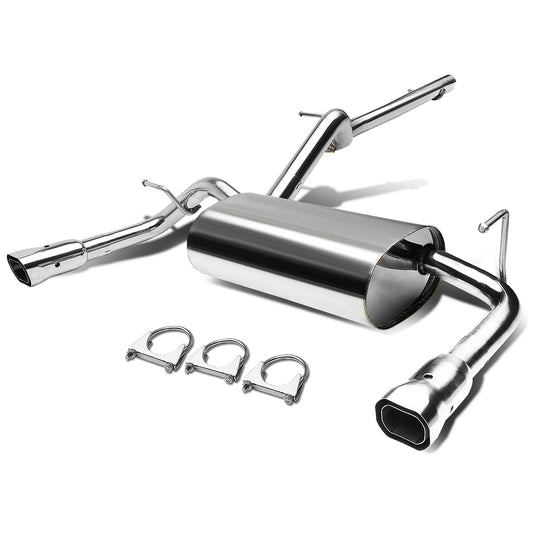 TUBERIA CATBACK CATBACK - 07-16 JEEP WRANGLER 2DR 4WD - DUAL SQUARE ROLLED TIP - STAINLESS STEEL