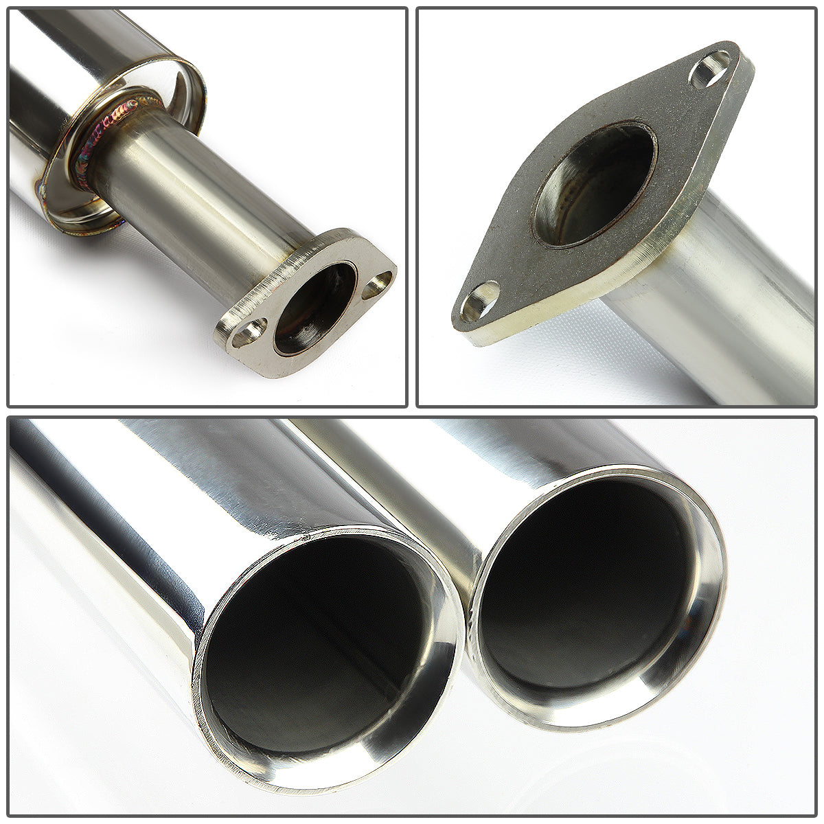 TUBERIA CATBACK CATBACK - 06-11 KIA RIO - DUAL ROLLED TIP - STAINLESS STEEL