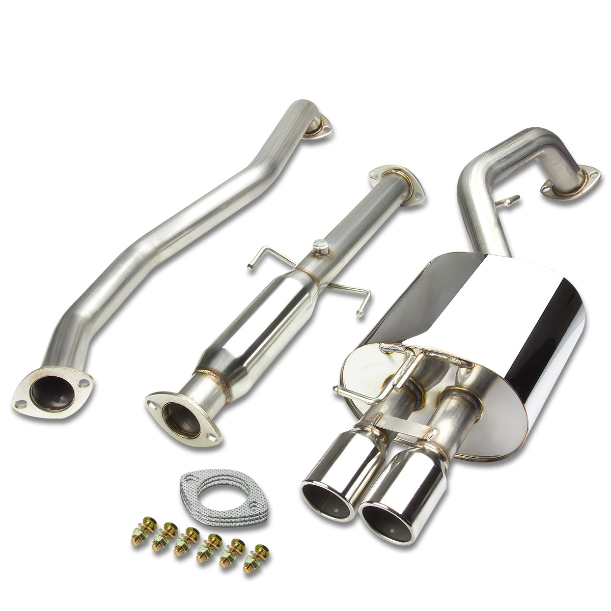TUBERIA CATBACK CATBACK - 05-09 KIA SPECTRA SEDAN - DUAL ROLLED TIP - STAINLESS STEEL