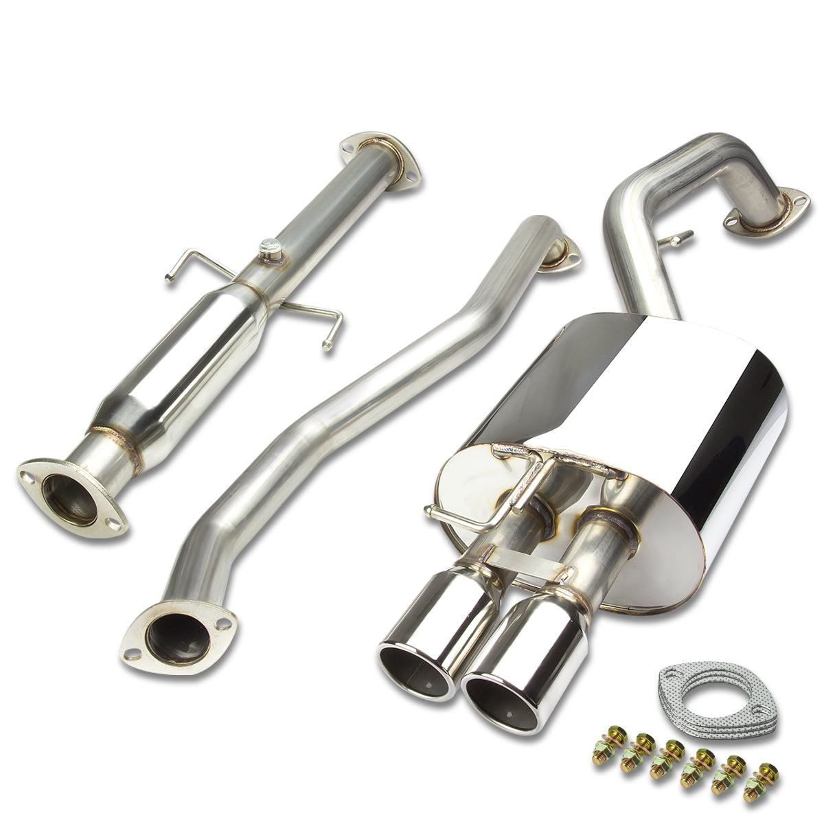 TUBERIA CATBACK CATBACK - 05-09 KIA SPECTRA SEDAN - DUAL ROLLED TIP - STAINLESS STEEL