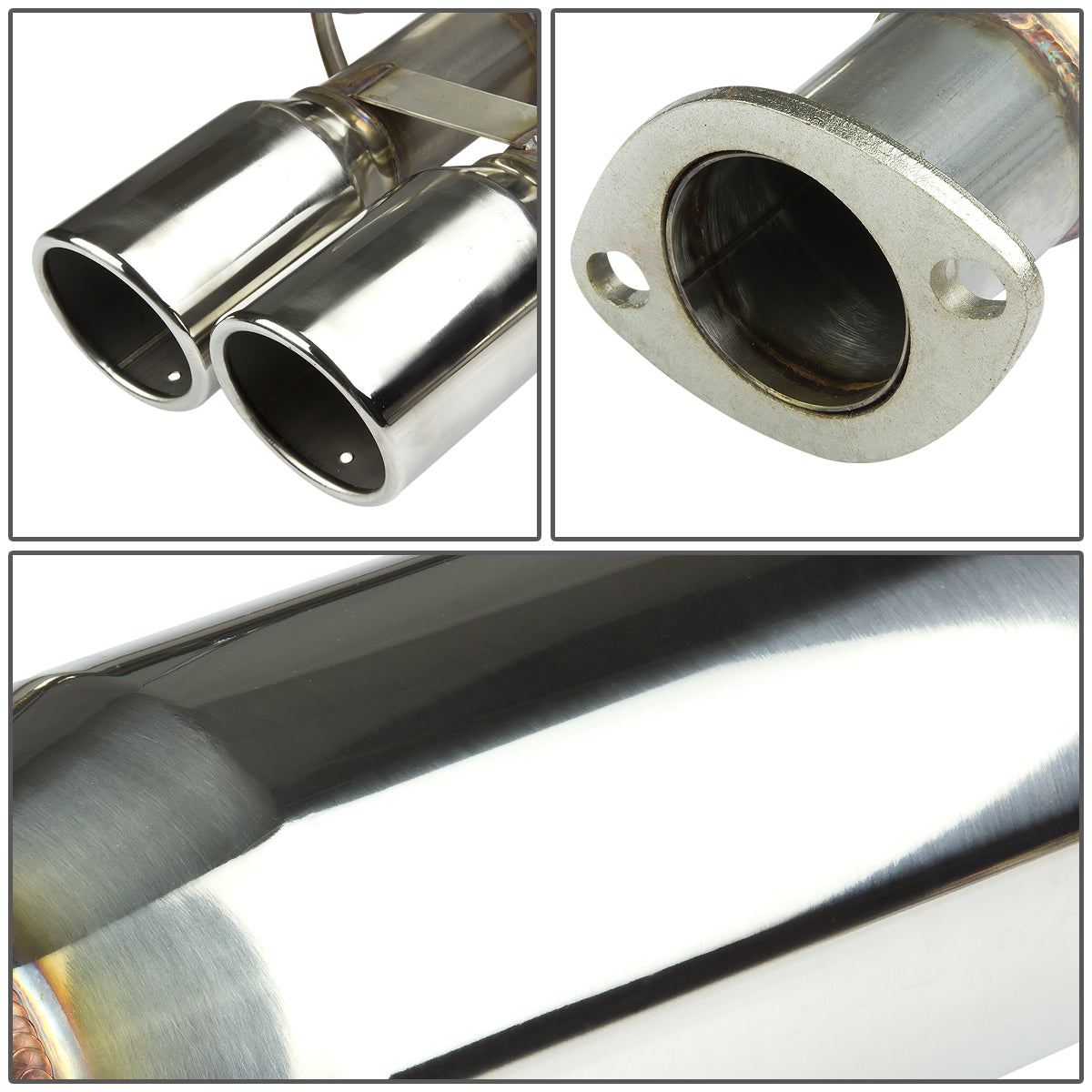 TUBERIA CATBACK CATBACK - 05-09 KIA SPECTRA SEDAN - DUAL ROLLED TIP - STAINLESS STEEL