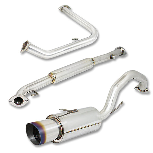 TUBERIA CATBACK CATBACK - 00-05 MITSUBISHI ECLIPSE 4CYL - SINGLE BURNT TIP - STAINLESS STEEL