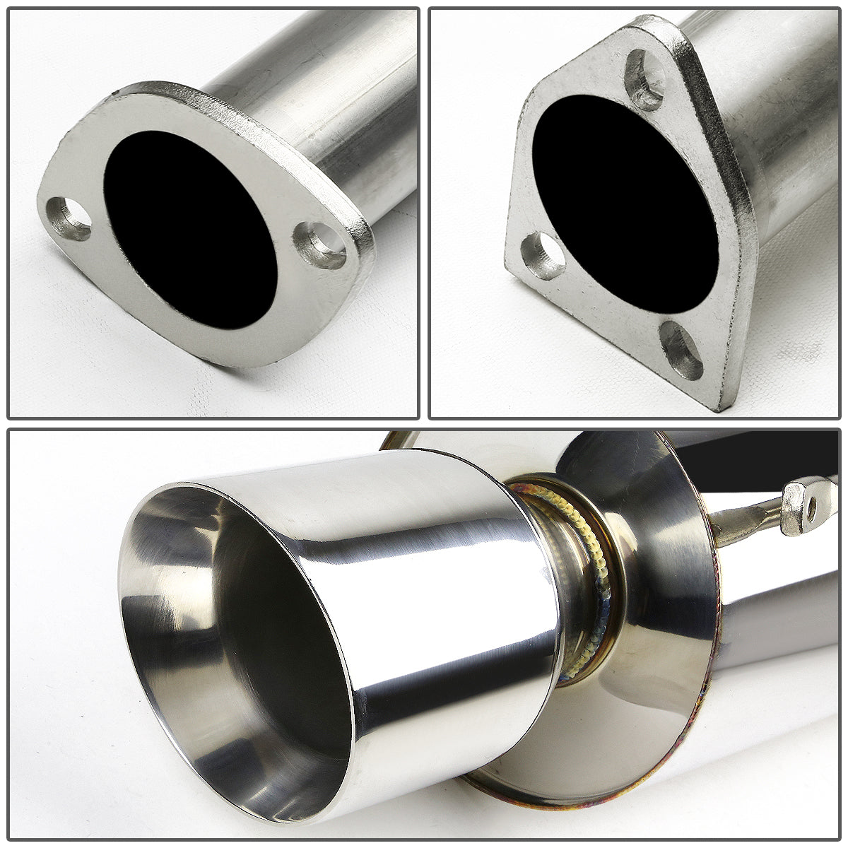 TUBERIA CATBACK CATBACK - 00-05 MITSUBISHI ECLIPSE 4CYL - SINGLE ROLLED TIP - STAINLESS STEEL