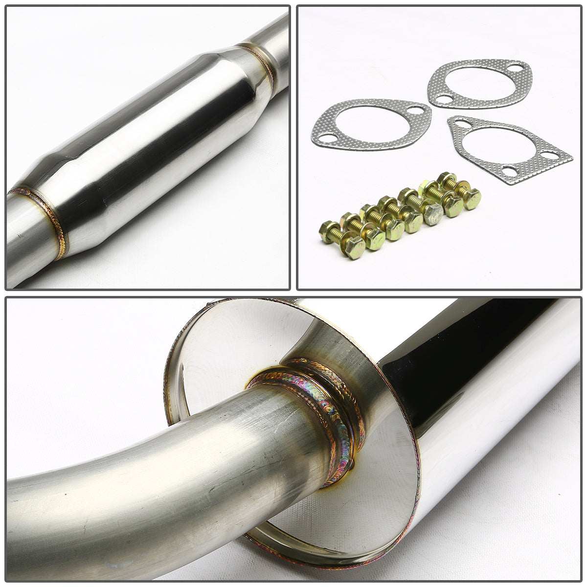 TUBERIA CATBACK CATBACK - 00-05 MITSUBISHI ECLIPSE 4CYL - SINGLE ROLLED TIP - STAINLESS STEEL