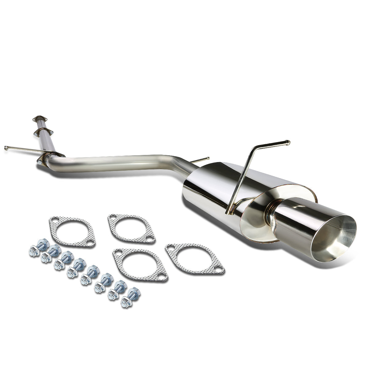 TUBERIA CATBACK CATBACK - 06-12 MITSUBISHI ECLIPSE 4CYL - SINGLE ROLLED TIP - STAINLESS STEEL